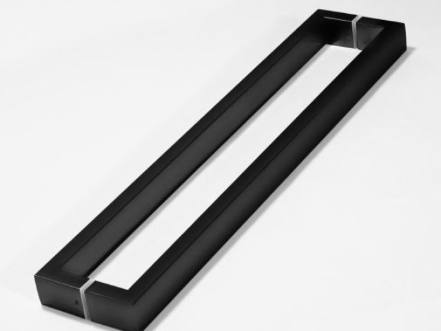 Black 620mm long frameless glass door handle - glasscapes