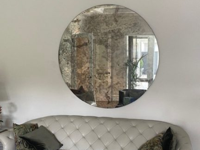 Antique mirror round perth - glasscapes