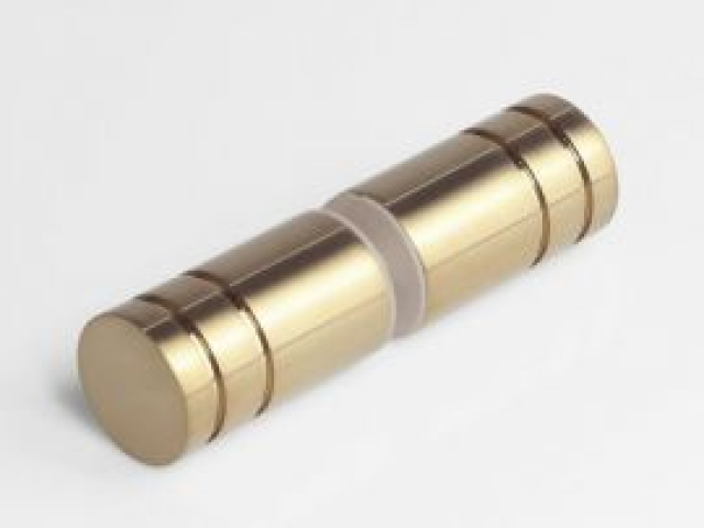 Brushed Brass SK40 knob style handle for frameless glass shower doors - glasscapes