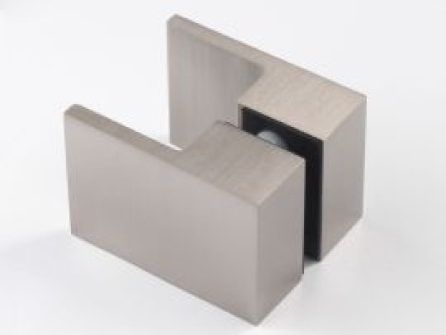 Brushed Nickel pull handle fitting for frameless glass shower doors – Glasscapes